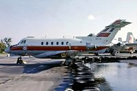 XS714 @ EGDX - Hawker Siddeley 125 Dominie T.1 [25054] (Royal Air Force) RAF St Athan~G 20/09/1975. From a slide. - by Ray Barber