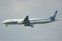 JA778A @ LFPG - Boeing 777-381ER, Short approach rwy 27R, Roissy Charles De Gaulle airport (LFPG-CDG) - by Yves-Q