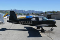 N6391L @ KWHP - All black 1972 American Aviation AA-1A minus prop @ Whiteman Airport, Pacoima, CA