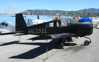 N6391L @ KWHP - All black 1972 American Aviation AA-1A minus prop @ Whiteman Airport, Pacoima, CA