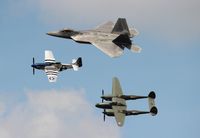 N17630 @ LAL - Glacier Girl with P-51 Crazy Horse and F-22