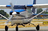 N206JM @ KRHV - Locally-based 1973 Cessna U206F (used for ariel photography and mapping) taxing in towards its tie down at Reid Hillview Airport, San Jose, CA. - by Chris Leipelt