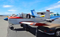 N5918L @ KRHV - Locally-based 1969 American AA-1 in its usual parking spot, except this time with cockpit cover removed at Reid Hillview Airport, San Jose, CA. - by Chris Leipelt