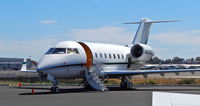 N908DG @ KHWD - Express Transportation Corp. (Millville, NJ) 1988 Challenger 600 sitting on the FBO ramp at Hayward Executive Airport, Hayward, CA. - by Chris Leipelt