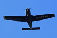 G-BPAF @ EGBP - Cherokee warrior II, Bristol Lulsgate based, previously N3199Q, seen in the overhead.