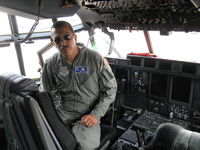 01-1462 @ CMA - 2001 Lockheed C-130J-515 HERCULES of Channel Islands Air National Guard, four Allison T-56-A-15 Turboprops 4,500 eshp each, TSGT Abel Medellin, USAF in cockpit at our service-THANK YOU! - by Doug Robertson