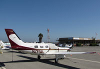 N7SA @ KSQL - 1998 Piper PA-46-350P Malibu Mirage from Ohio parked on visitor's ramp @ San Carlos Airport, CA - by Steve Nation