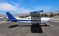 N206JM @ KRHV - Locally-based 1973 Cessna U206F sitting on the old and beat up tie downs at Reid Hillview Airport, San Jose, CA. - by Chris Leipelt