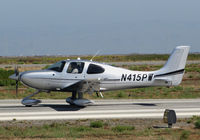 N415PW @ KSQL - Locally-based 2015 Cirrus Design SR22 rolling on takeoff @ San Carlos Airport, CA - by Steve Nation