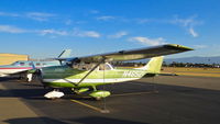 N46521 @ KRHV - California-based 1968 Cessna 172K parked on the transient ramp during sunset at Reid Hillview Airport, San Jose, CA. - by Chris Leipelt