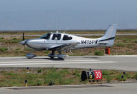 N415PW @ KSQL - Locally-based 2015 Cirrus Design SR22 rolling on takeoff @ San Carlos Airport, CA - by Steve Nation