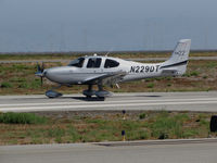 N229DT @ KSQL - Locally-based 2012 Cirrus Design SR22 rolling on takeoff @ San Carlos Airport, CA - by Steve Nation