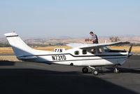 N73YD @ KPRB - Locally-based 1985 Cessna P210R gassing up @ Paso Robles Municipal Airport, CA - by Steve Nation