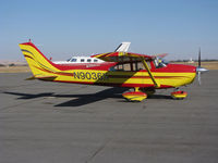 N9036X @ KPRB - A Color Scheme That's Definitely Eye Catching: Locally-based 1961 Cessna 182D Skylane on visitor's ramp @ Paso Robles Airport, CA - by Steve Nation