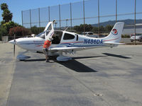 N486DA @ KCCR - Jacksonville University 2007 Cirrus SR20 took part in 2014 Air Race Classic as #7. Photo on arrival at the Buchanan Field, Concord, CA 1st leg. Pilots Katja Jourdan & Stacey Byczek had Runway Models handle. Judge said You made it by a minute or two! - by Steve Nation