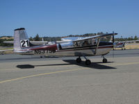 N6375B @ KCCR - Tulsa, OK-based 1957 Cessna Skylane 182A (straight tail!) took part in 2014 Air Race Classic as #21. Photo @ Buchanan Field, Concord, CA 1st leg of the cross country race. Pilots Elaine Stook and Elizabeth Wagner were the Tulsa Two. - by Steve Nation