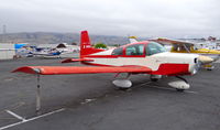 N5838L @ KRHV - Locally-based 1972 American AA-5 sitting next to the Victory Aero road at Reid Hillview Airport, San Jose, CA. - by Chris Leipelt