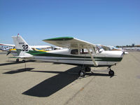 N6861E @ KCCR - Idaho-based 1959 Cessna 175A took part in the 2014 Air Race Classic as Race #32. Photo @ Buchanan Field, Concord, CA ready for the annual cross country event. Pilots were Sherry Kandle and Joan Monica Weyhe aka Team Wildfire. - by Steve Nation