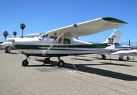 N6861E @ KCCR - Idaho-based 1959 Cessna 175A took part in the 2014 Air Race Classic as Race #32. Photo @ Buchanan Field, Concord, CA ready for the annual cross country event. Pilots were Sherry Kandle and Joan Monica Weyhe aka Team Wildfire. - by Steve Nation