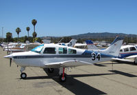 N450BA @ KCCR - New York-based 1981 Beech C23 Sundowner took part in 2014 Air Race Classic as Race #34. Photo @ Buchanan Field, Concord, CA with #34 applied prior to start of the cross country race. Pilots were Sue Jones & Minnetta Gardinier aka  - by Steve Nation