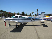 N450BA @ KCCR - New York-based 1981 Beech C23 Sundowner took part in 2014 Air Race Classic as Race #34. Photo @ Buchanan Field, Concord, CA with #34 applied prior to start of the cross country race. Pilots were Sue Jones & Minnetta Gardinier aka  - by Steve Nation