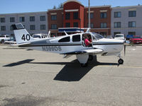 N599DS @ KCCR - Ventura County, CA-based 1967 Beech E33A Bonanza arriving for the 2014 Air Race Classic as Race #40. Photo at Concord, CA prior to start of the cross country event. Pilots were Lucia Gaigano and Judy Phelps aka Team Juci. - by Steve Nation