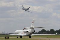 F-WWQA @ LFPB - Dassault Falcon 8X, Taxiing to parking area, Paris-Le Bourget (LFPB-LBG) Air show 2015 - by Yves-Q