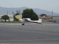 N274MD @ SZP - 1975 Cessna 180J SKYWAGON, Continental O-470-S 230 Hp, taxi off the active after really short STOL landing Rwy 22. Impressive flying! - by Doug Robertson