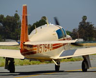 N5764J @ KRHV - Once local 1984 Mooney M20J taxing out for departure at Reid Hilview Airport, San Jose, CA. This is the last picture I have of this aircraft at Reid Hillview, and it's the only one I have of it moving. It's now flying in North Carolina. - by Chris Leipelt
