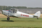 G-AHBM @ EGBR - De Havilland DH-87B Hornet Moth arrives at The Real Aeroplane Club's Helicopter Fly-In, Breighton Airfield, September 20th 2015. - by Malcolm Clarke