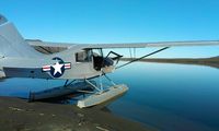 N2408E - The Champ sitting on a remote Alaskan lake - by Teresa Noble