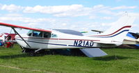 N21AD @ KOSH - California-based 1961 Cessna 182D at EAA AirVenture 2015. - by Chris Leipelt