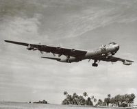 UNKNOWN @ TJFF - Convair RB 36 landing at Ramey AFB in Puerto Rico in the early 50s. Notice one engine is dead.
