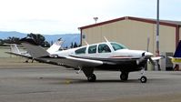 N950CA @ KRHV - Locally-based 1974 Beechcraft V35B Bonanza with beautiful new paint preparing for taxi out and departure at Reid Hillview Airport, San Jose, CA. - by Chris Leipelt