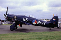 G-BTTA @ EGSX - Hawker Fury ISS [37534] North Weald~G  16/05/93. From a slide. - by Ray Barber