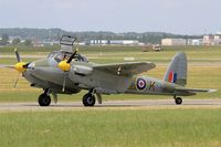 F-PMOZ @ LFPB - De Havilland DH-98 Mosquito (replica), Taxiing to parking area, Paris-Le Bourget (LFPB-LBG) Air show 2015 - by Yves-Q