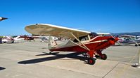 N5926D @ KWVI - 1956 Piper PA-22-150 on display at the 2015 Watsonville Fly In. - by Chris Leipelt