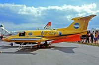 SE-DCW @ EGLF - Learjet 24 [24-109] (Swed Air) Farnborough~G 10/09/1976. From a slide.