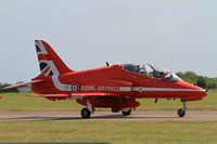 XX310 @ LFOT - Royal Air Force Red Arrows Hawker Siddeley Hawk T.1, Taxiing to parking area, Tours-St Symphorien Air Base 705 (LFOT-TUF) Open day 2015 - by Yves-Q