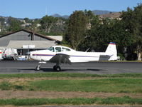 N8818H @ SZP - 1947 North American NAVION, Continental E225 upgrade, downwind landing roll Rwy 22 despite wind tee and two windsocks indicating Rwy 04 with Santana wind - by Doug Robertson