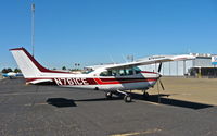 N761CE @ KRHV - Utah Valley Aviation LLC (Orem, UT) 1977 Cessna T210M parked on the transient ramp at Reid Hillview Airport, San Jose, CA. - by Chris Leipelt