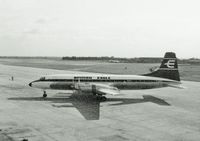 G-AOVE @ EGCC - Virtually alone on Manchester's International Flights pier in May 1965, G-AOVE in it's short lived but very smart British Eagle livery. - by Goat66