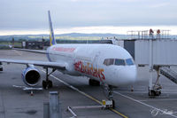 G-LSAL @ EGPF - At the gate at Glasgow International EGPF prior to its flight to Mahon LEMH - by Clive Pattle