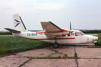 YU-BGA @ LOWW - Aero Commander 500S Shrike Commander [1874-47] Vienna-Schwechat~OE 04/05/1983. From a slide. - by Ray Barber
