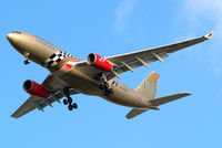 A9C-KB @ EGLL - Airbus A330-243 [281] (Gulf Air) Home~G 30/01/2013. On approach 27R. Wearing F1 Grand Prix titles minus year.