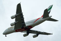A6-EEF @ EGLL - Airbus A380-861 [113] (Emirates Airlines) Home~G 11/05/2013. On approach 27R. - by Ray Barber