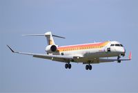EC-JZU @ LFRB - Canadair Regional jet CRJ-900, Short approach rwy 07R, Brest-Bretagne airport (LFRB-BES) - by Yves-Q