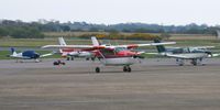 G-AZKO @ EGFH - Visiting Super Skymaster taking part in the Gower Cup Handicap Air Race 2006 carrying race number 305 - by Roger Winser