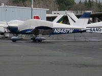 N8487W @ KCCR - Locally-based 1965 Piper PA-28-180 @ Buchanan Field, Concord, CA with cockpit cover - by Steve Nation
