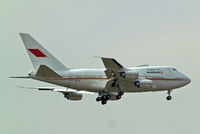 A9C-HAK @ EGLL - Boeing 747SP-P6 [23610] (Bahrain Royal Flight) Home~G 05/05/2010. On approach 27L.